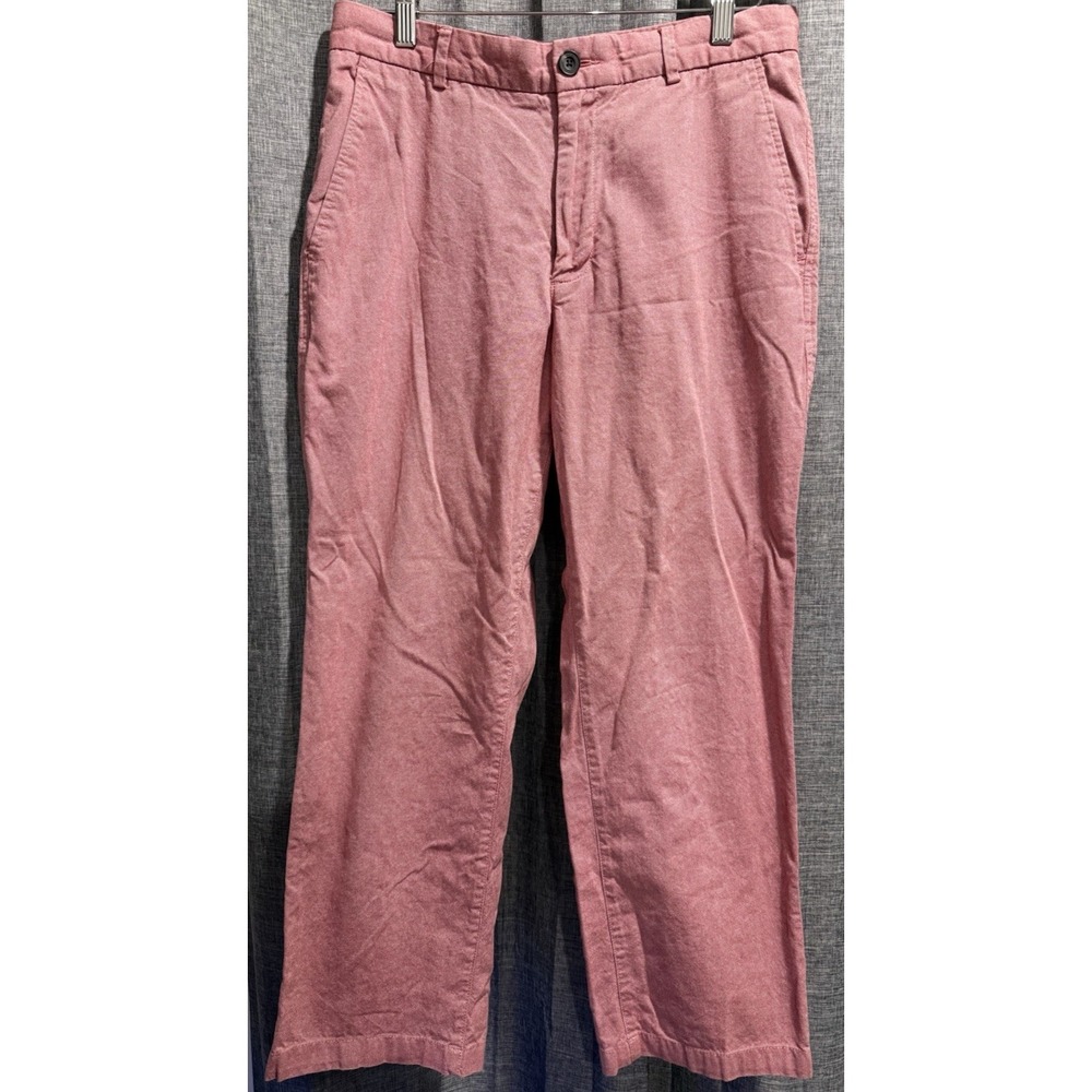 Tasso Elba Pants Women Red 100% Cotton Trousers Size 30x30‎ Pockets Zip/Button
